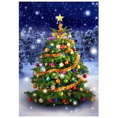MILATO Алмазная мозаика «Новогодняя ёлка» 29.5×20.5 см, 26 цветов