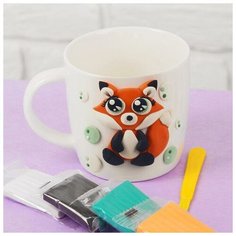 Школа талантов Набор для творчества. Кружка для декорирования полимерной глиной «Весёлая лиса» 300 мл