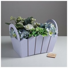 Дарите Счастье Кашпо с ручками и шильдиком, «Счастья и теплоты», 27х18х19 см