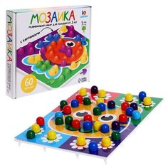IQ-ZABIAKA Мозаика круглая, 60 элементов с карточками, 6 цветов
