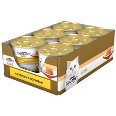 GOURMET GOLD нежные биточки для взрослых кошек с курицей и морковью (85 гр х 12 шт)