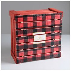 Дарите Счастье Ящик деревянный Happy new year, 30 ? 30 ? 15 см