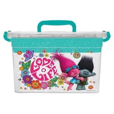 Полимербыт Контейнер для хранения игрушек с вкладышем Trolls, 6,5 л, микс