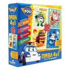 Origami Набор пазлов 4в1, 4-6-9-12 элементов «Робокар Поли. Помощники
