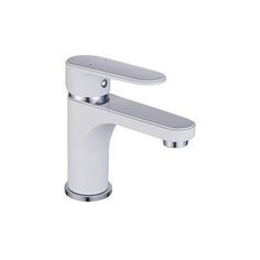 Смеситель BACH для раковины D35мм, керамический, под гайку 87110117W, хром-белый