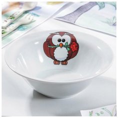 Добрушский фарфоровый завод Миска 550 мл "Совушки", 17 см, рисунок микс