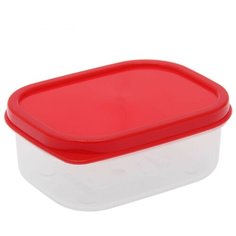 Доляна Контейнер прямоугольный 150 мл, прозрачный/красный