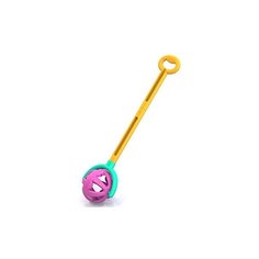Игрушка-каталка нордпласт Шарик с ручкой (желто-фиолетовая) 59х15х12 см.