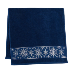 Этель полотенце Снежинки ажурные для лица 50х90 см синий