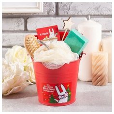 Набор подарочный "С новым годом!" полотенце и акс Этель