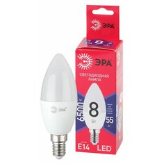 ЭРА LED B35-8W-865-E14 R ЭРА (диод, свеча, 8Вт, хол, E14) (10/100/3500) ERA