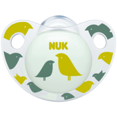 NUK Пустышка "ADORE" силикон (от 0-6 месяцев) - Птицы (в контейнере)