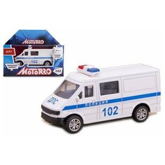 Motorro Машинка металлическая Полиция открываются двери 1:43 белый