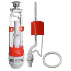 Арматура бачка инкоэр однорежимная, кнопка хром, нижняя подводка (И-СБ1-НпрНРФ-А-Е)