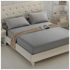 Простыня Nova Сатин, 240x260 см, серый