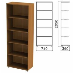 Шкаф (стеллаж) "Монолит", 740х390х2050 мм, 4 полки, цвет орех гварнери, ШМ44.3