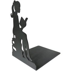 Подставка-ограничитель для книг “Девушка с книгой”, металл, цвет чёрный, исполнение левое Рыжий гном