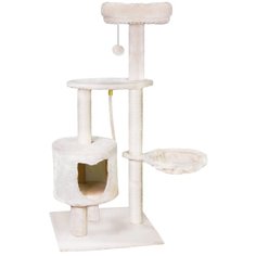 Дом-когтеточка, комплекс для кошек, "Не Один Дома" Лён, бежевый