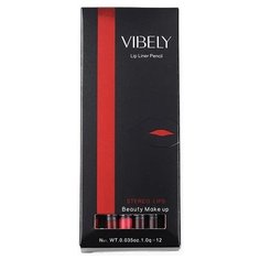 VIBELY набор карандашей для губ Stereo Lips, 12 шт.