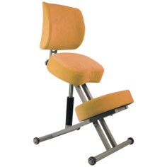 Эргономичный коленный стул "олимп" СК-2-2 Газлифт (толстые сидения) Солнечный терракот на серой раме Olimp