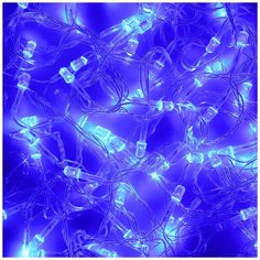 Гирлянда светодиодная "Вьюн" 9м, 100LED-алмаз, голубой, пост. свечение, прозрачный провод Сноубум