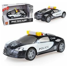 Машина полиция инерционная свет\звук , в коробке Oubaoloon