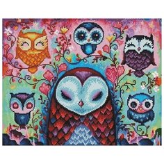 Сказочные совы мозаика на подрамнике 40х50 40х50 Painting Diamond GF3846 Painting Diamond GF3846