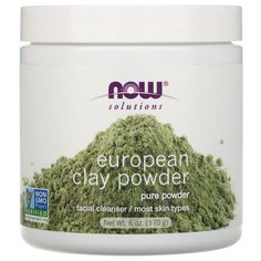 NOW European Clay Powder 170 гр. - натуральное средство для очищения кожи лица, порошок европейской глины