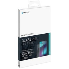 Защитное стекло 2,5D Classic Full Glue для Apple iPhone 12 Pro Max (2020), 0.3 мм, прозрачное, Deppa (62705)