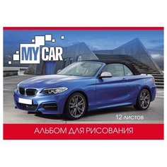 Альбом для рисования А4 12л. Авто синий металлик(12-8732)скрепка.обл.-карт хромэрз.офс Проф Пресс