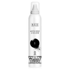 BES прямой краситель для волос, временное окрашивание / цвет Черный Black 1 Mousse Color / усиливает цвет натуральных или окрашенных волос / Итальянская косметика для волос
