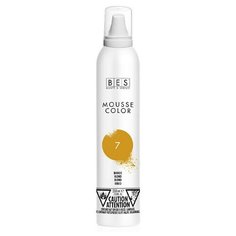 BES прямой краситель для волос, временное окрашивание / цвет Блонд Blond 7 Mousse Color / усиливает цвет натуральных или окрашенных волос / Итальянская косметика для волос