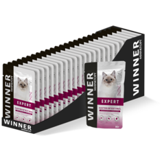 Влажный корм для кошек Winner Expert Gastrointestinal, при чувствительном пищеварении 24 шт. х 80 г