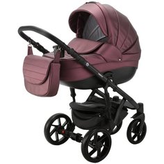 Коляска универсальная Bebe-Mobile Fabiola Deluxe 2 в 1, BF-SM8 - сливовый металлик кожа, черная рама