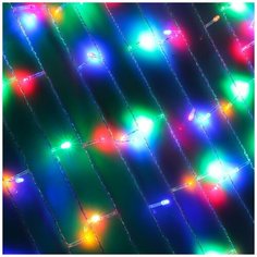 Гирлянда светодиодная занавес 2х1,5м 280LED, мультицвет, 8 режимов, прозрачный провод Сноубум