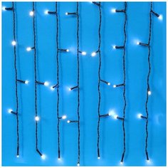 Гирлянда светодиодная занавес 2х1,5м 272LED, белый, мерцание, черный провод Сноубум