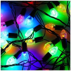 Гирлянда светодиодная "Шишка" 10м 100 LED мульти, чёрная нить, 8 режимов, 220В Сноубум