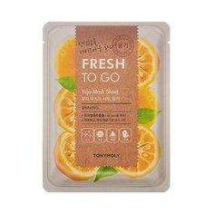 TONYMOLY FRESH TO GO Yuja Mask Sheet Освежающая тканевая маска для лица с экстрактом юдзу