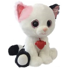 Мягкая игрушка Fancy Белый кот Фенсик с сердечком, 22 см 22 см