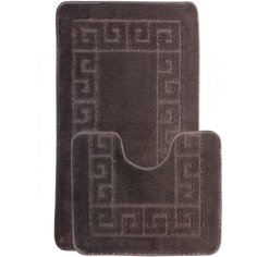 Набор ковриков для ванной и туалета 100*60+60*50 см. Коричневый Клео Eurobano