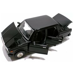 Металлическая инерционная машинка Лада ВАЗ 2107 1:24 18 см со светом и звуком. цвет чёрный XLG