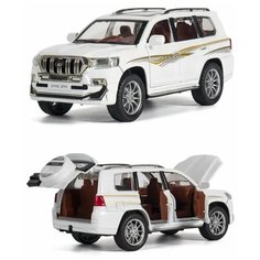 Машинка металлическая инерционная "Toyota Land Cruiser Prado" 1:24 (белый) XLG