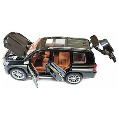 Машинка металлическая инерционная "Toyota Land Cruiser" 1:24 (черный) XLG