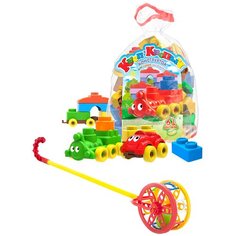 Набор развивающий: Конструктор "Кноп-Кнопыч" 61 дет. + Каталка "Колесо", биплант