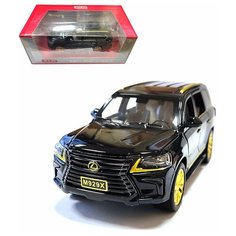 Машинка металлическая инерционная "Lexus LX" 1:24 (черный в коробке) XLG