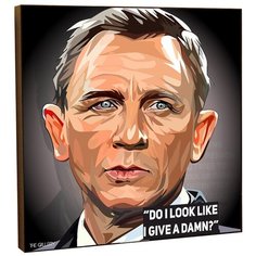 Картина постер интерьерная актер кино Джеймс Бонд Агент 007 Шон Коннери в стиле поп- арт / Декор квартиры, комнаты, детской, офиса, бара THE Gallery