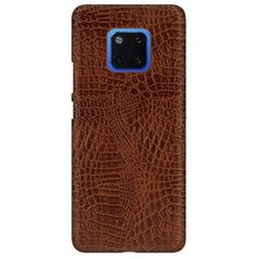 Чехол-панель Mypads для Huawei Mate 20X тонкий задний бампер на пластиковой основе с отделкой под кожу крокодила коричневый