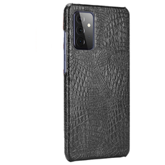 Чехол панель бампер MyPads для Samsung Galaxy A52 5G (SM-A525F) 2021 элегантный тонкий на пластиковой основе с дизайном под кожу крокодила черный