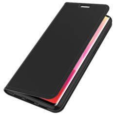 Чехол-книжка MyPads из качественной водоотталкивающей импортной кожи на жёсткой металлической основе для Blackview BV6900 черный