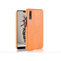 Чехол-панель Mypads для ASUS Zenfone Max M2 ZB633KL тонкий задний бампер на пластиковой основе с отделкой под кожу крокодила оранжевый